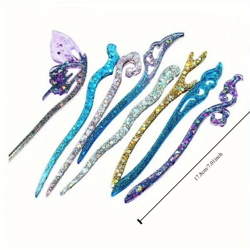 Transparent Hairpin Silicone Special Mould for Resin DIY Hair Jewelry Making Mold Epoxy Resin Molds (Molds Only)