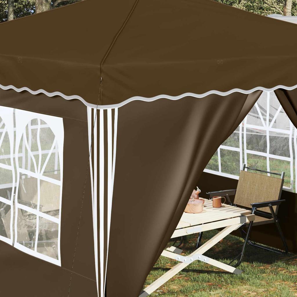 Pop up Party Tent 288 x 288 x 245 cm Taupe Oxford Fabric