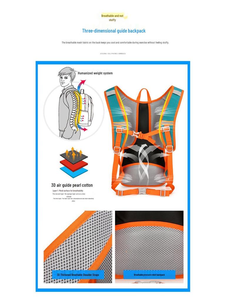 Портативный Прочный Рюкзак для Пеших Прогулок и Велоспорта на Открытом Воздухе - Легкий, Износостойкий Дорожный и Спортивный Рюкзак