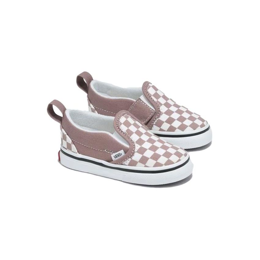 Vans Слипоны V Низкие Топы Обувь для Малышей Детская Обувь Розовый Белый VN000UBSC9I