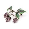 New Luxury Rhinestone Grapes Brooches for Women Fashion Fruit Pins Enamel Vintage Design Jewelry Coat Accessories Gift