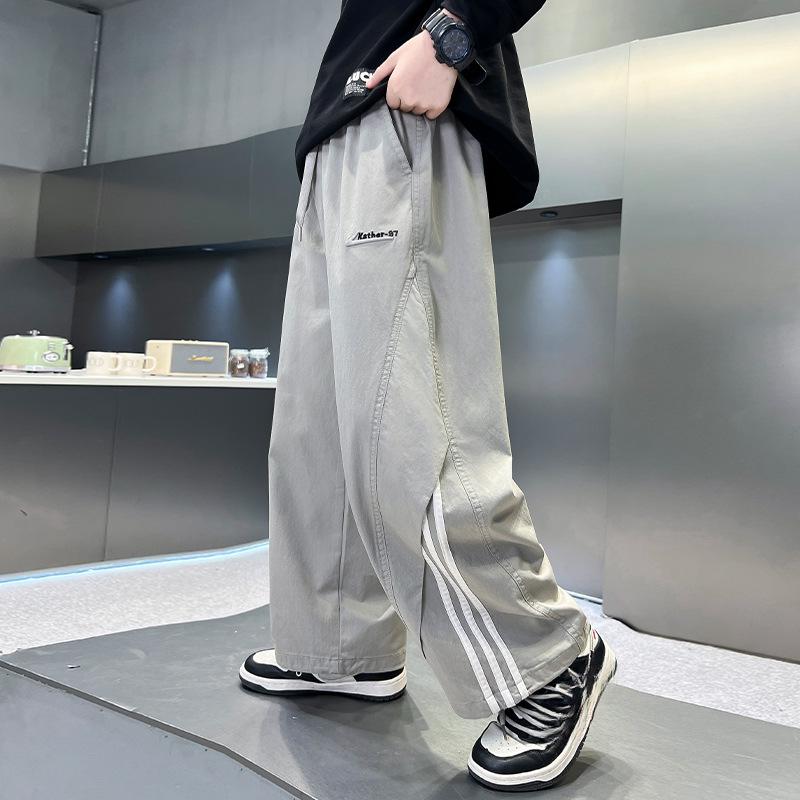 Прямые брюки для мальчиков весна и осень 2025 г. Детские красивые повседневные широкие брюки