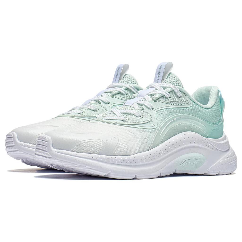 Li Ning Flow Cloud нескользящие износостойкие дышащие низкие спортивные повседневные туфли женские кроссовки сине-белые AGLT030-2