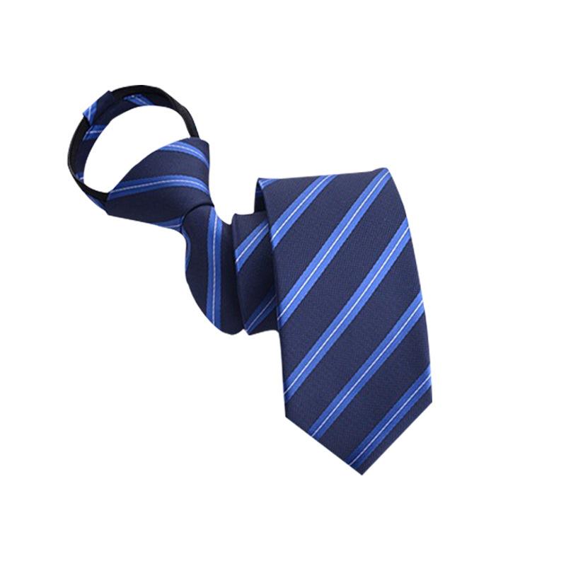 Wind Dress Jacquard Polyester Zipper Tie Men'S Business Occupation Easy To Pull Lazy Tie