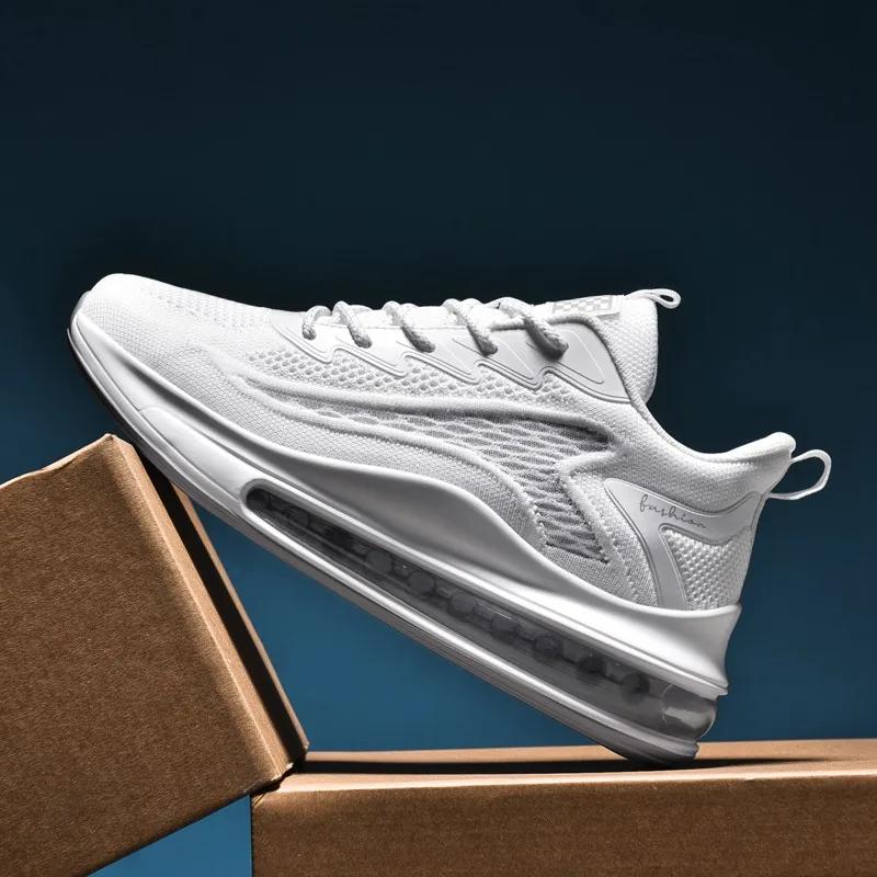 Весна и осень Новые мужские повседневные кроссовки на воздушной подушке Легкие сетчатые повседневные туфли Противоскользящие амортизирующие спортивные туфли