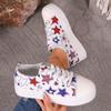 2024 Женская Весна и Осень Печатная Повседневная Шнуровка Толстая Подошва Холщовая Многофункциональная Прогулочная Спортивная Обувь Женская Обувь 2024