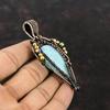 Подвеска из ларимара, медная проволока, обернутая подвеской, высококачественный драгоценный камень, ювелирные изделия ручной работы, медные украшения, титановые бусины, подвеска, подарок для мамы