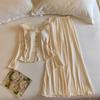 Женский кружевной пижамный комплект с чашечками - с длинным рукавом, длинными штанами для весны, осени, зимы