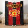 Manchester Personalized Text Blanket Multi-purpose Customizable Blanket Soft & Cozy Perfect for Nap Bed Bedding Office All-Season Use