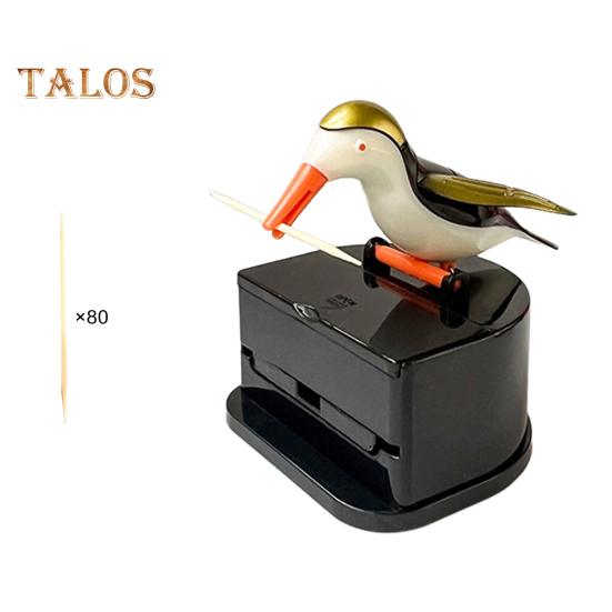Toothpick Woodpecker Press Bird Dispenser Toothpick Holder Portable Home Office Restaurant Desktop Automatic Toothpick Organizer Container