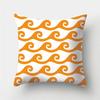 Orange Polyester Pillow Case Warm Color Geometric Cushion Cover Stripe Patchwork Pillowcase Sofa Car Sofa Living Room Decoration
