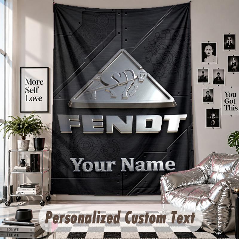 Wall Hanging Tapestry With Custom Name & Text, Fendt Decorative Tapestry For Bedroom