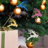 10Pcs Plastic Reindeer Hanging Ornaments Christmas Tree Glitter Elk Decorations Holiday Party Xmas Gifts
