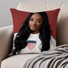 1 шт. Классическая наволочка для подушки Simone Biles, пылезащитная, с потайной молнией, из короткого плюша, для дивана