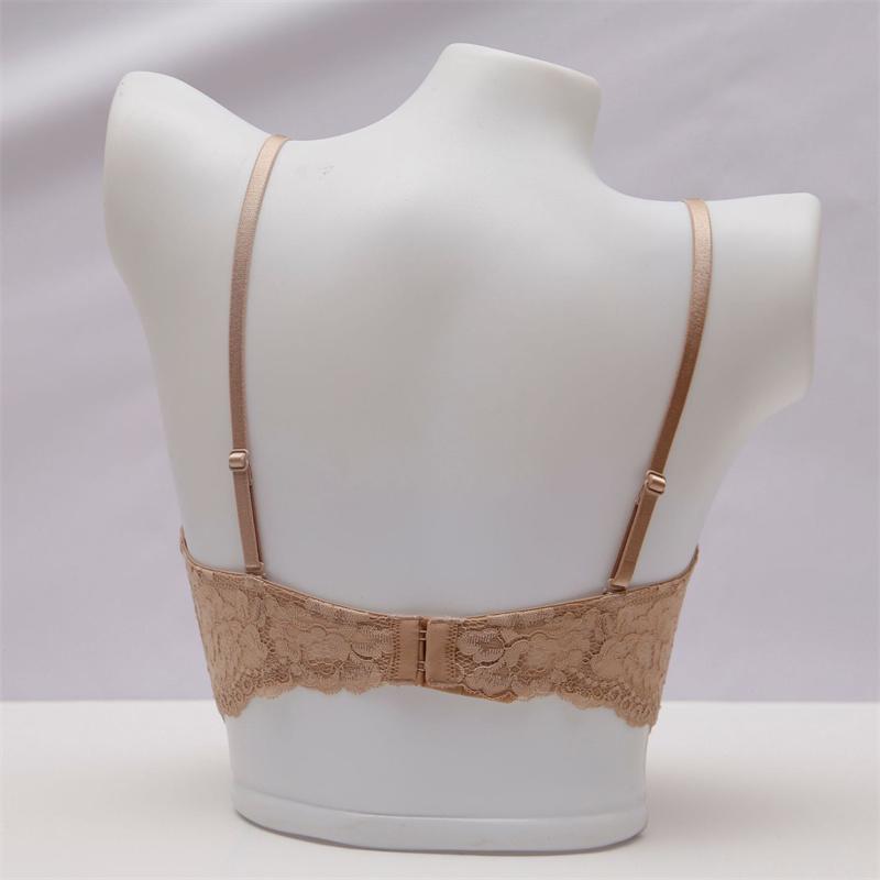 Французский сексуальный бюстгальтер с глубоким V-образным вырезом, бесшовное нижнее белье, женские кружевные бюстгальтеры с вышивкой, пуш-ап, летний бюстгальтер со съемным ремешком и открытой спиной