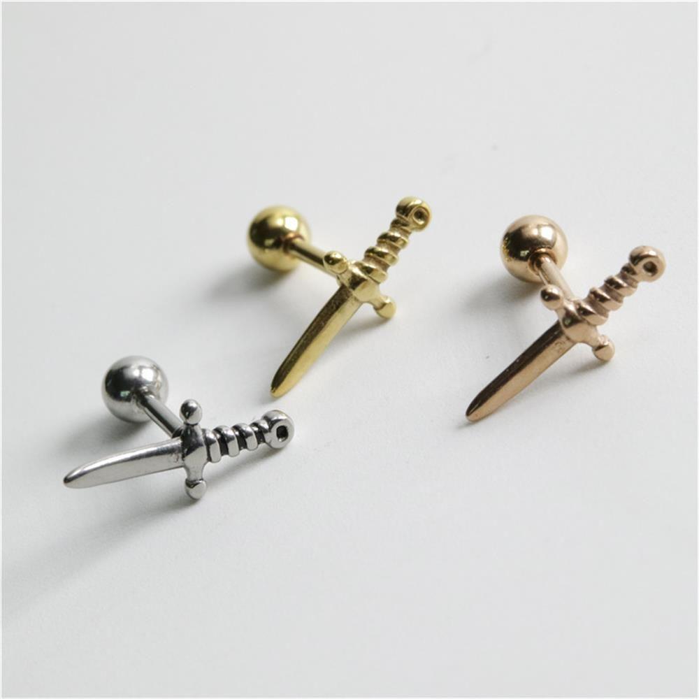 Labrets Lip Fashion Jewelrys Helix Cartilage Earrings Conch Lobe Tragus Dagger Ear Studs Piercing