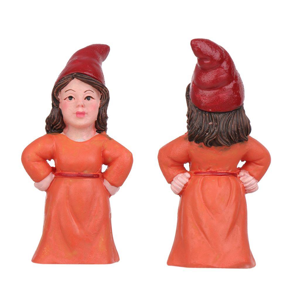 Landscape Female Goblin Statue Miniature Dwarf Figurine Fairy Garden Decorations Riding Pig Gnome