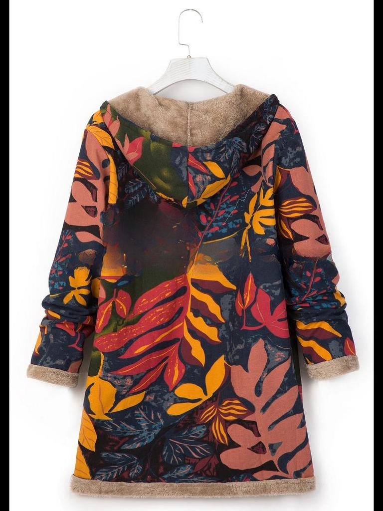 Зимняя женская толстовка с капюшоном и принтом 2023 года с теплой плюшевой подкладкой