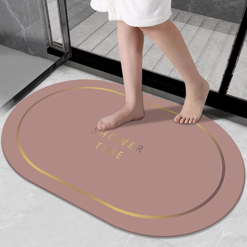Bathroom floor mat, toilet, toilet door, water absorption, non-slip and quick-drying foot mat, diatom mud, dirt-resistant carpet