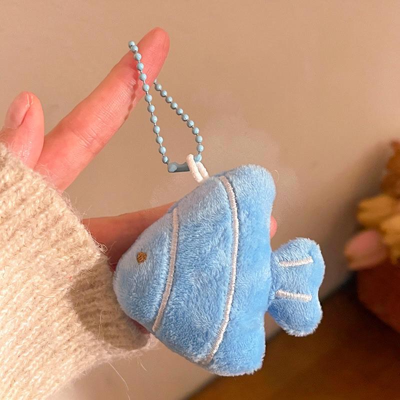 Plush Fish Keychain Adorable Fish Bag Charm Stuffed Animal Pendant Plush Kawaii Fish Decoration For Diy Decoration Keys Bags