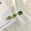 Emerald Rhinestone Retro Hair Clip for Women - Versatile, Elegant One-Word Hairpin for Bangs