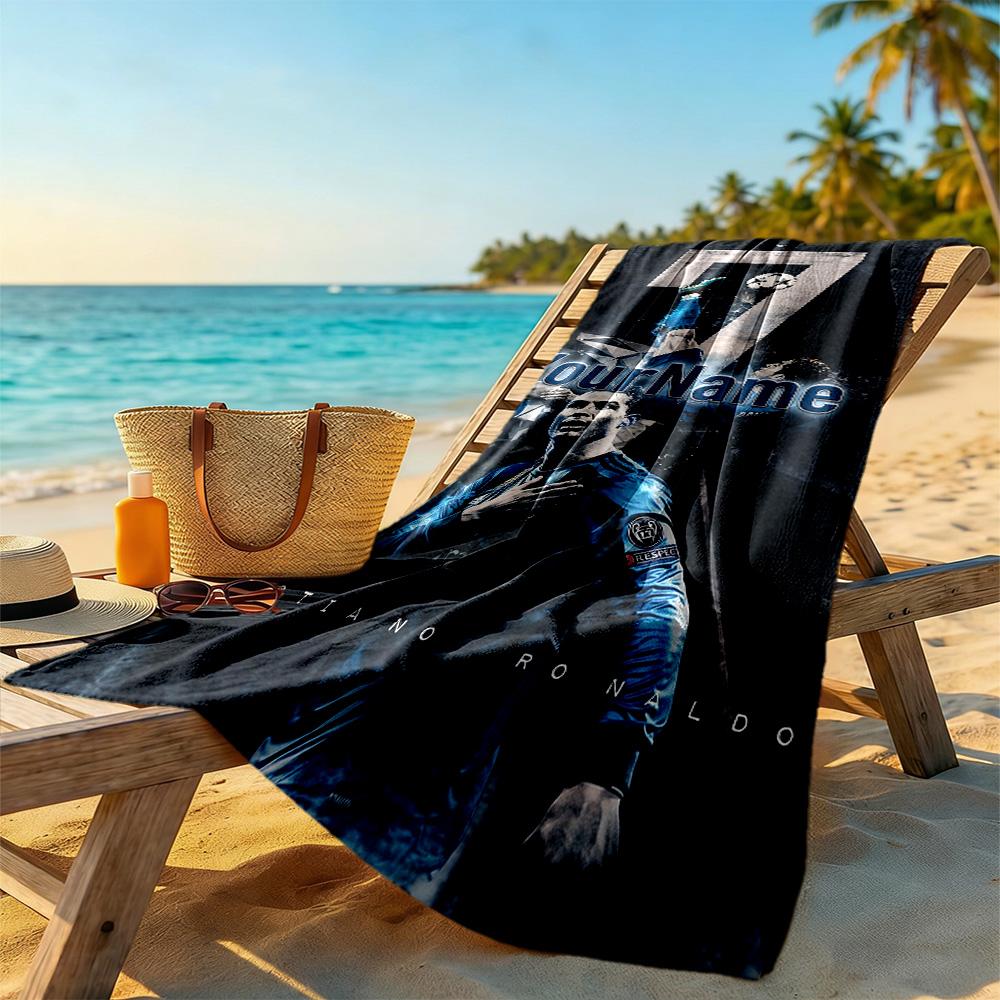 Cristiano Ronaldo Personalized Name Beach Towel Super Soft Microfiber Quickdry Fabric Suitable for Sports Travel Swimming Yoga Bathroom Beach And Pool