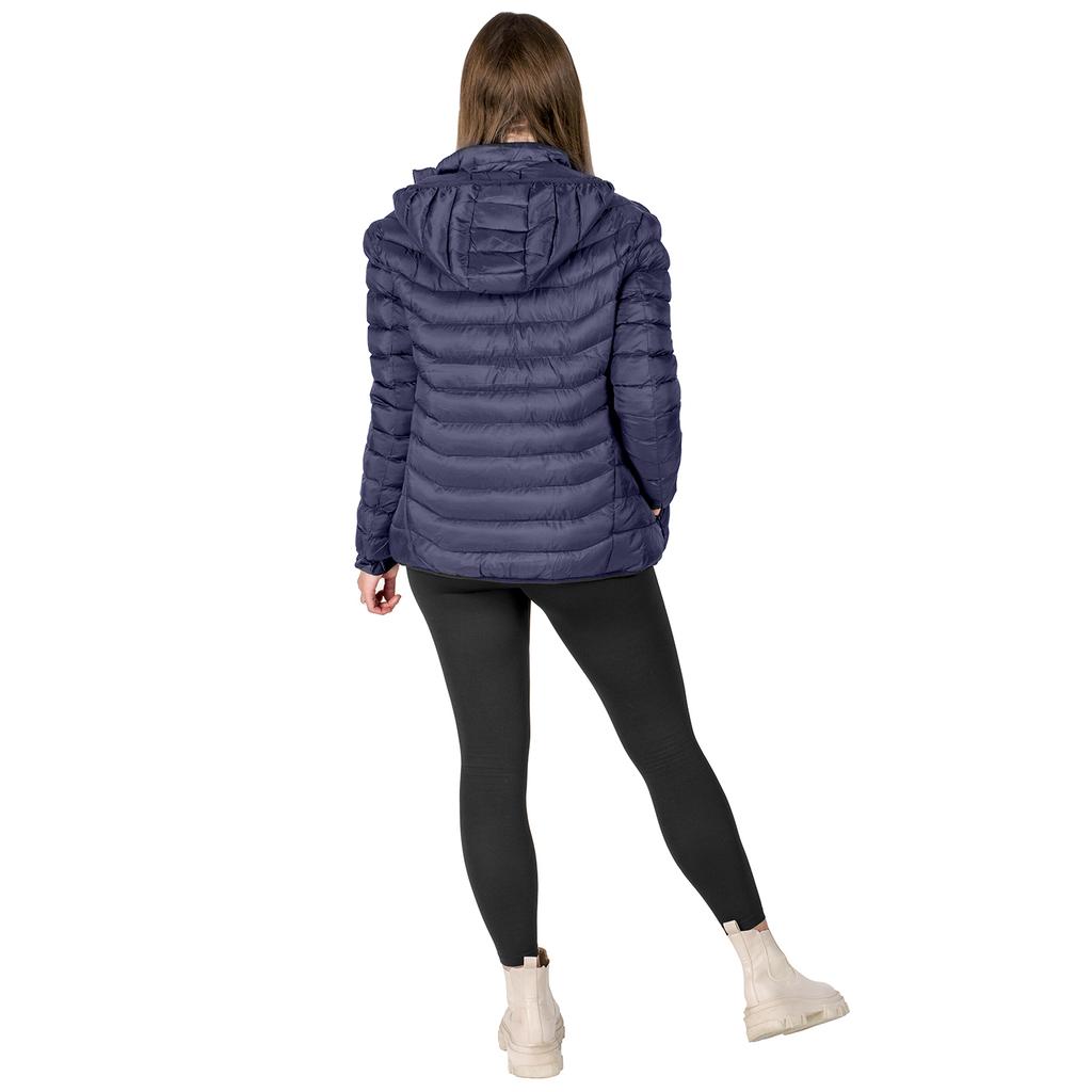 USB heated jacket for women and men, winter quilted, warm, plus size xl, navy blue, size M