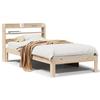 VidaXL Bed Frame with Headboard 90x200 Cm Solid Pine Wood, Bed, Bedroom Furniture, Wooden Bed, Single Bed, Frame 3306782