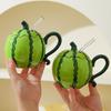 Leak-proof Ceramic Watermelon Cup Heat Resistant Cold Drink Cup Milk Tea Cup Coffee Mugs  Gift