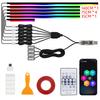 10 в 1 Светодиодная акриловая световая полоса для автомобиля RGB Симфония Автомобильные внутренние полосовые огни Управление с пульта/приложения Декоративная атмосферообразующая лампа
