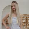 EASIHAIR Блондинка Ombre Парики из синтетических натуральных волос Длинные прямые с челкой Ежедневный парик для косплея Термостойкие волокна парики для женщин