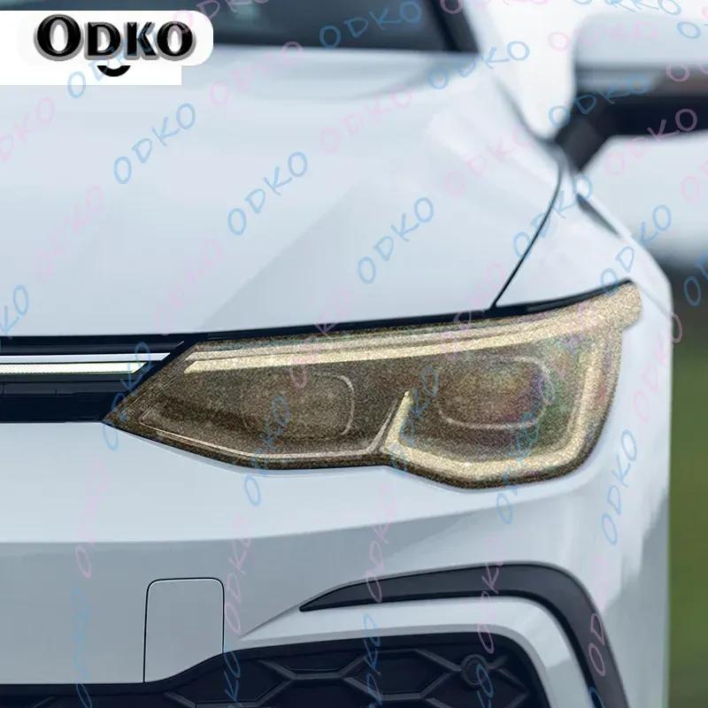 Car Headlight Tint Smoked Black Protective Film Transparent TPU Sticker For Volkswagen VW Golf 8 MK8 R Line GTI