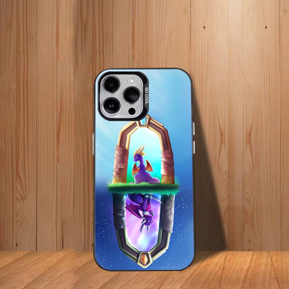 Милый чехол для телефона D-Dragon Spyro для iPhone 17,16,15,14,13,12,11,Mini,Pro,SE,MAX Белый Матовый Ударопрочный