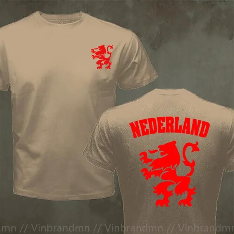 Nederland Netherlands Orange Dutch Lion Soccer 100 Cotton Geek Family Top Tee New Unisex Summer Tops Casuals T Shirts Hip Hop Tops