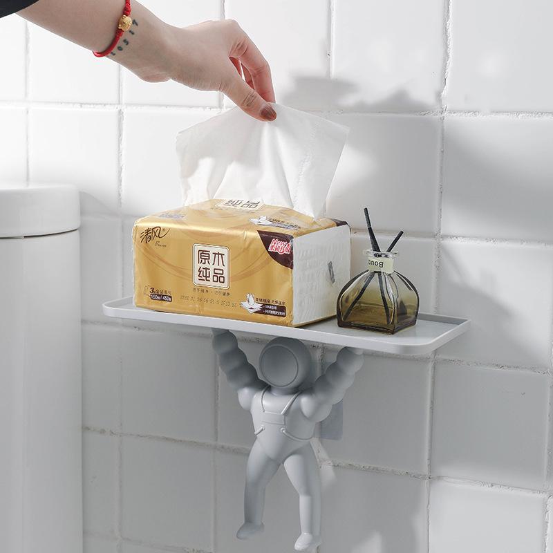 Настенные полки для моделирования космонавта, полка для ванной комнаты, подвесная корзина для душа, держатель для шампуня, туалет, кухонная стойка для хранения приправ