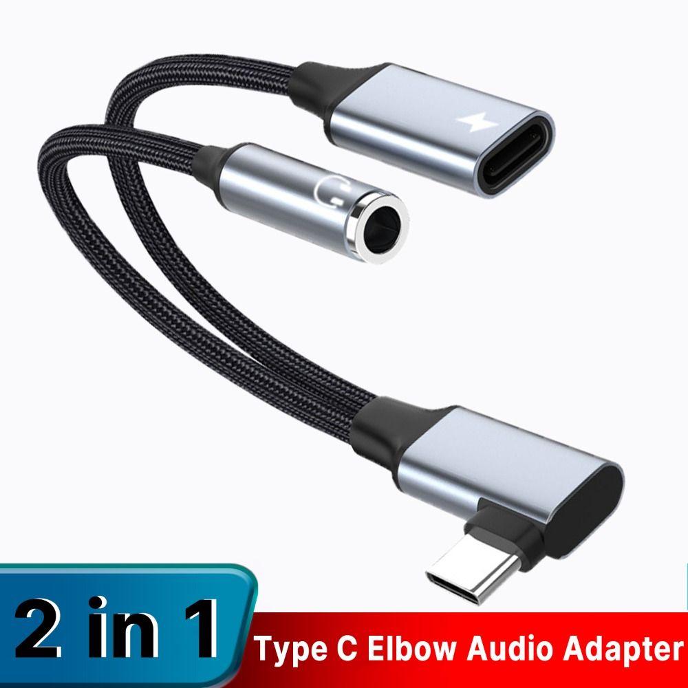 DAC Decorder OTG Adapter 2 in 1 USB-C to 3.5mm Professional Charging Cable Home Office