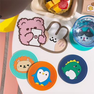 Дом Прочный Изолированный Коврик Животные Мультяшный Противоскользящий Коврик для Чашки Подставки Подставки Силиконовая Подставка