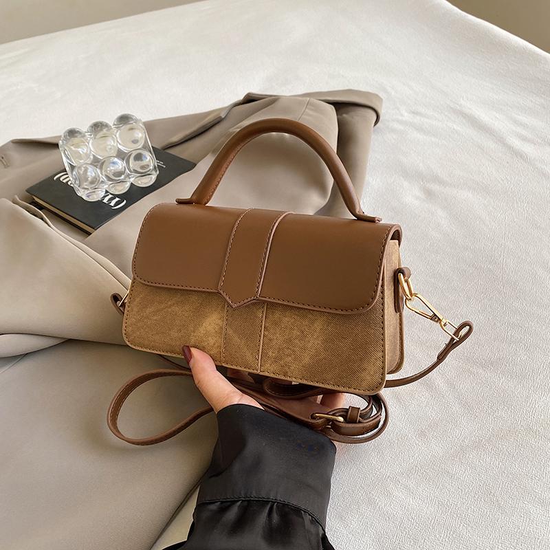 Pu Leather Shoulder Bag for Women Handbag - Fashi Crossbody Bags Vintage Underarm Bag Square Satchel (Black)