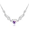 S925 Sterling Silver Angel Lovers Wings Lovely Necklace Korean Style Fashionable Simple Elegant Women's Clavicle Chain
