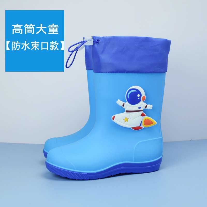 Big Children Rain Boots Boys Girls Baby Children Rain Shoes Non-slip Waterproof Children Cartoon Velvet Student Water Shoes Cute