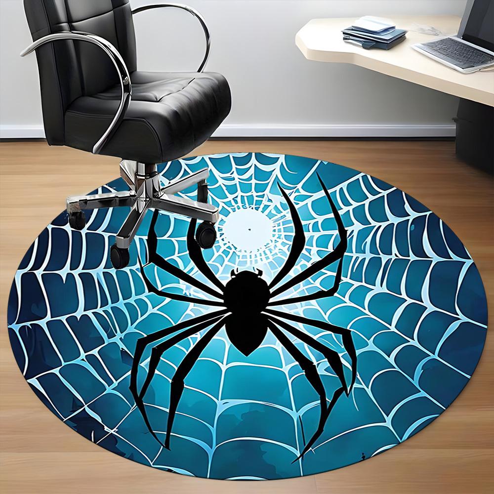 1PCSpider Web Office Round Area Rug, Mat Suitable For Office, Under Office Chairs Bedroom Living Room Home Decor, Room Deco