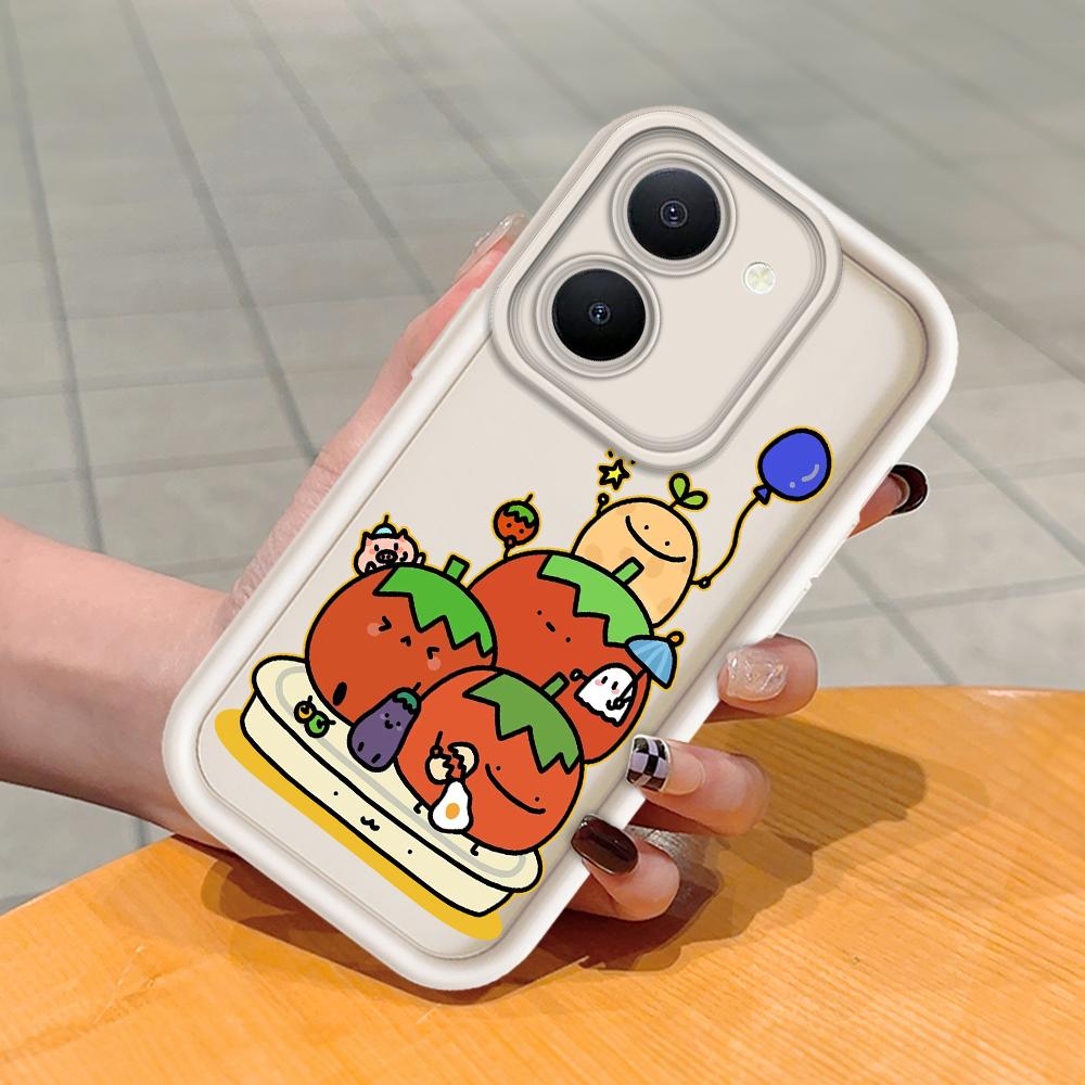 Soft Silicone Square Ladder Printing Pattern Phone Casing Full Cover Camera Shockproof Protection Rubber Case for Vivo