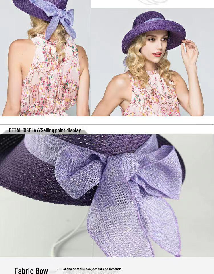 Женская складная пляжная шляпа от солнца с широкими полями в корейском стиле