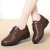 Popular British Style Lace-up Wedge Heel Small Leather Shoes Fashionable and Elegant Commuter Shoes Mother Shoes 2025 Fashion Single Shoes