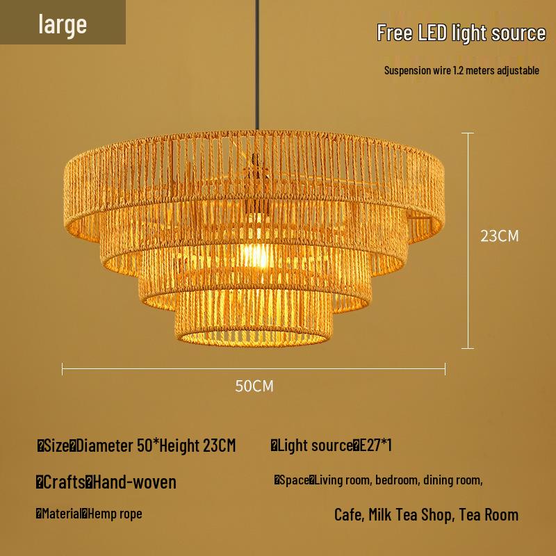 Бамбуковая ротанговая подвесная лампа: Дзен-освещение для чайной комнаты, столовой или чайного домика - Японский антикварный стиль