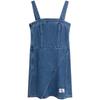 Classic Label Vintage Denim Letter Square Neck Sleeveless Dress Women Dresses Denim-Blue J223477