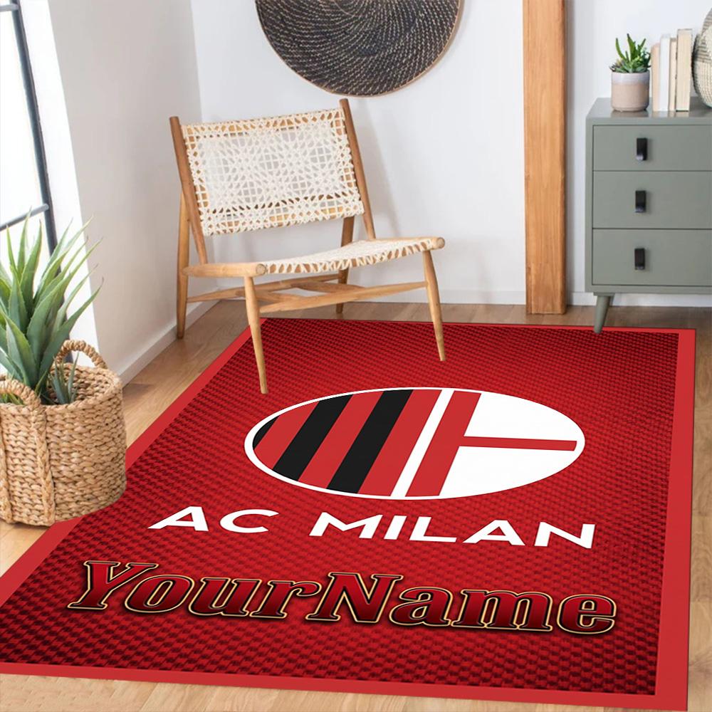Ac Milan Customize Your Name Carpet Design for Bedrooms Study room Living Rooms Kitchen Antislip Carpet Anime Office Decor