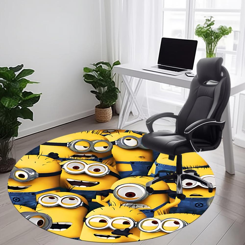 Minions Office Round Area Rug, Under Office Chairs Bedroom Living Room Home Decor a1022157
