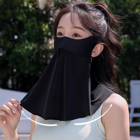 Защита лица с эластичным ремешком Сверхширокое покрытие Двухслойная структура Защита от УФ-излучения UPF 50+ Защита лица для велоспорта