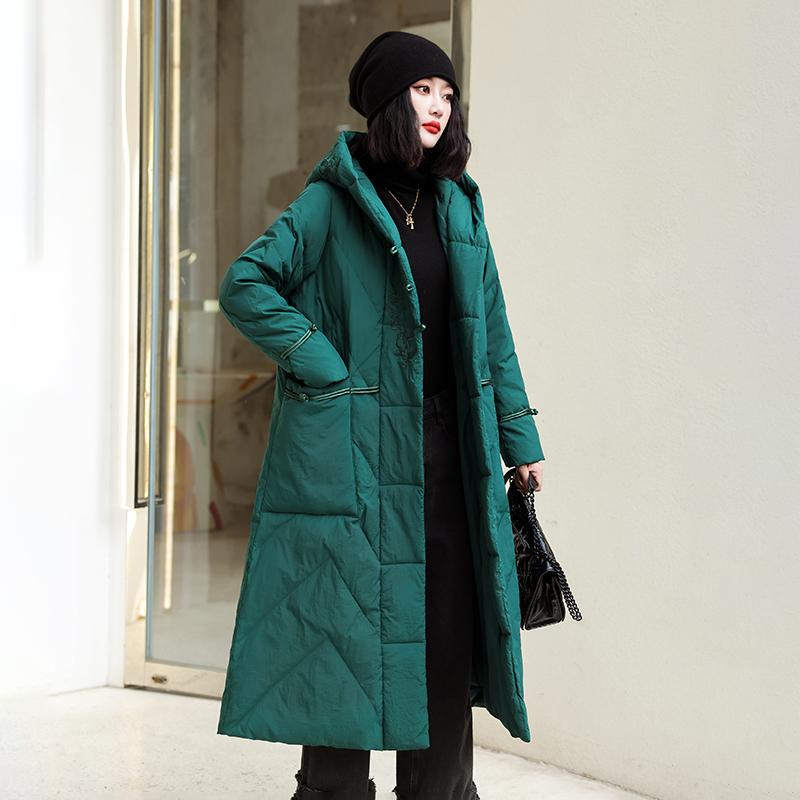 Женское осенне-зимнее пальто с капюшоном и длинными рукавами, однобортное свободное теплое длинное пальто с узлом